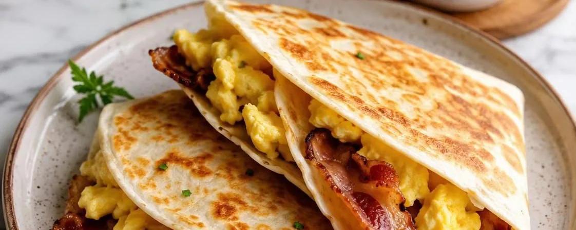 Quesadilla bacon-oeufs