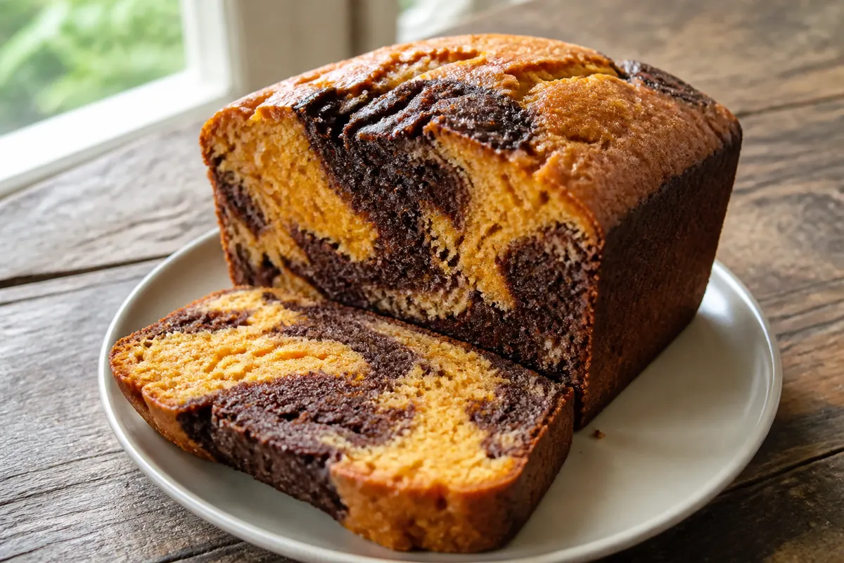 Gateau carotte marbre chocolat